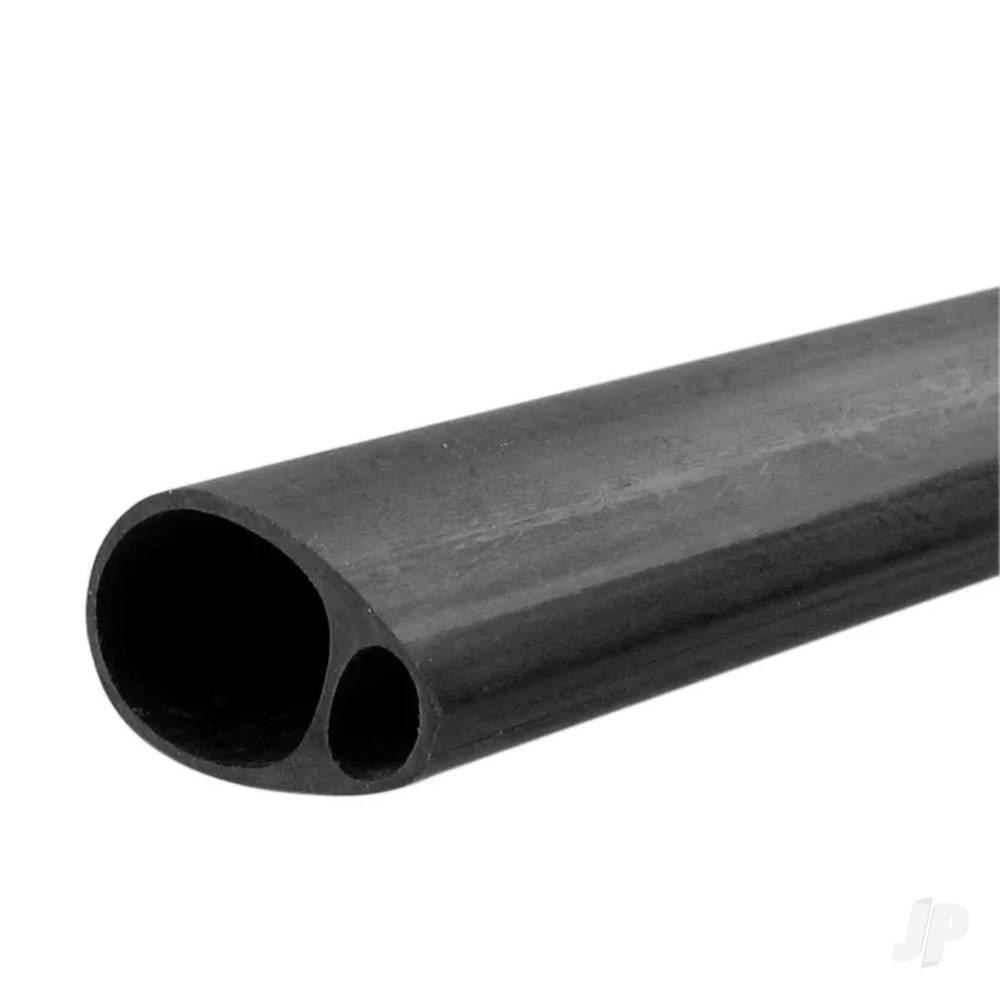 19x12.5mm 1m Carbon Fibre Elliptic Tube