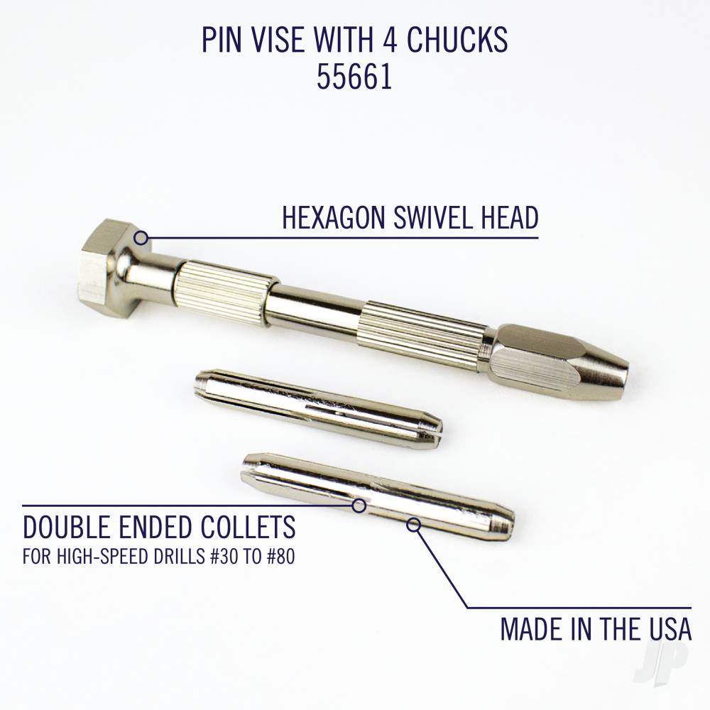 Swivel Head Pin Vise with 4 Chucks (Carded)-2