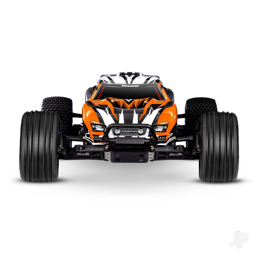 Traxxas Rustler HD 1:10 2WD RTR Stadium Truck, OrangeX (+ TQ 2-ch, XL-5, Titan 550, 7-Cell NiMH, 4A USB-C Charger, Clipless Body)-2