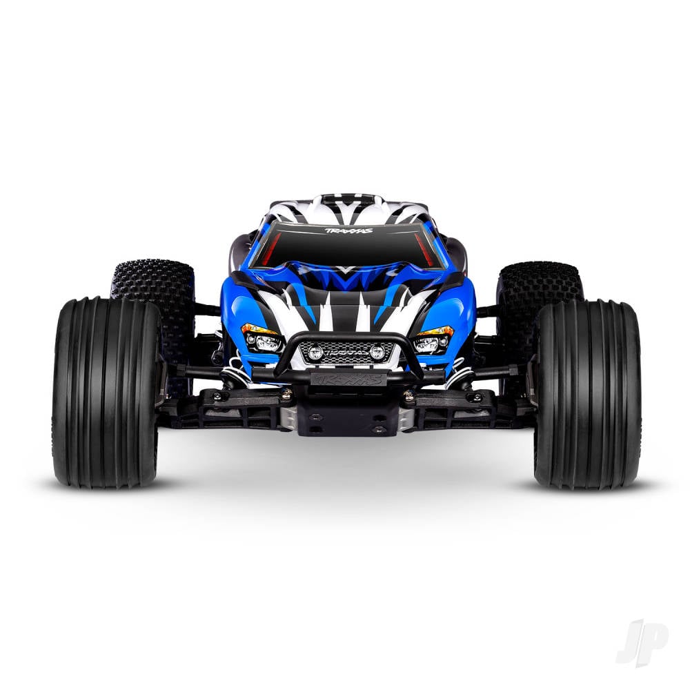 Traxxas Rustler HD 1:10 2WD RTR Stadium Truck, BlueX (+ TQ 2-ch, XL-5, Titan 550, 7-Cell NiMH, 4A USB-C Charger, Clipless Body)-2