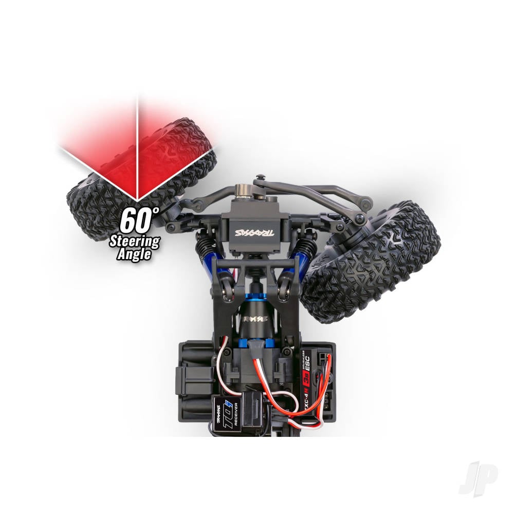 Traxxas TXC-4M Extreme Crawler 1:18 4X4 RTD Crawler, Blue (+TQ Compact, 3S BL, 3350Kv, Clipless Tube-Frame Body)-10