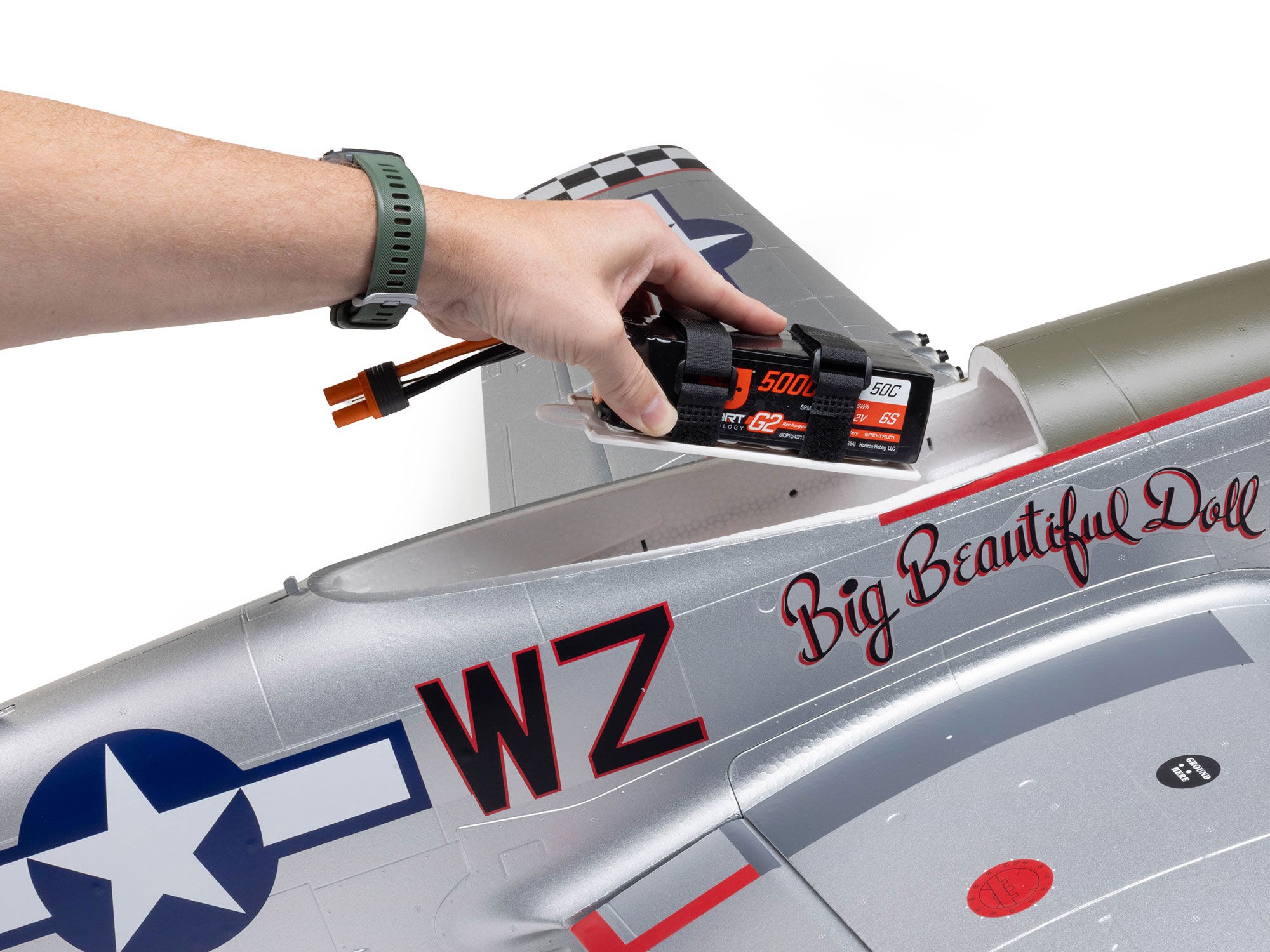 P-51D Mustang "Big Beautiful Doll" 1.5m BNF Basic with AS3X+-14