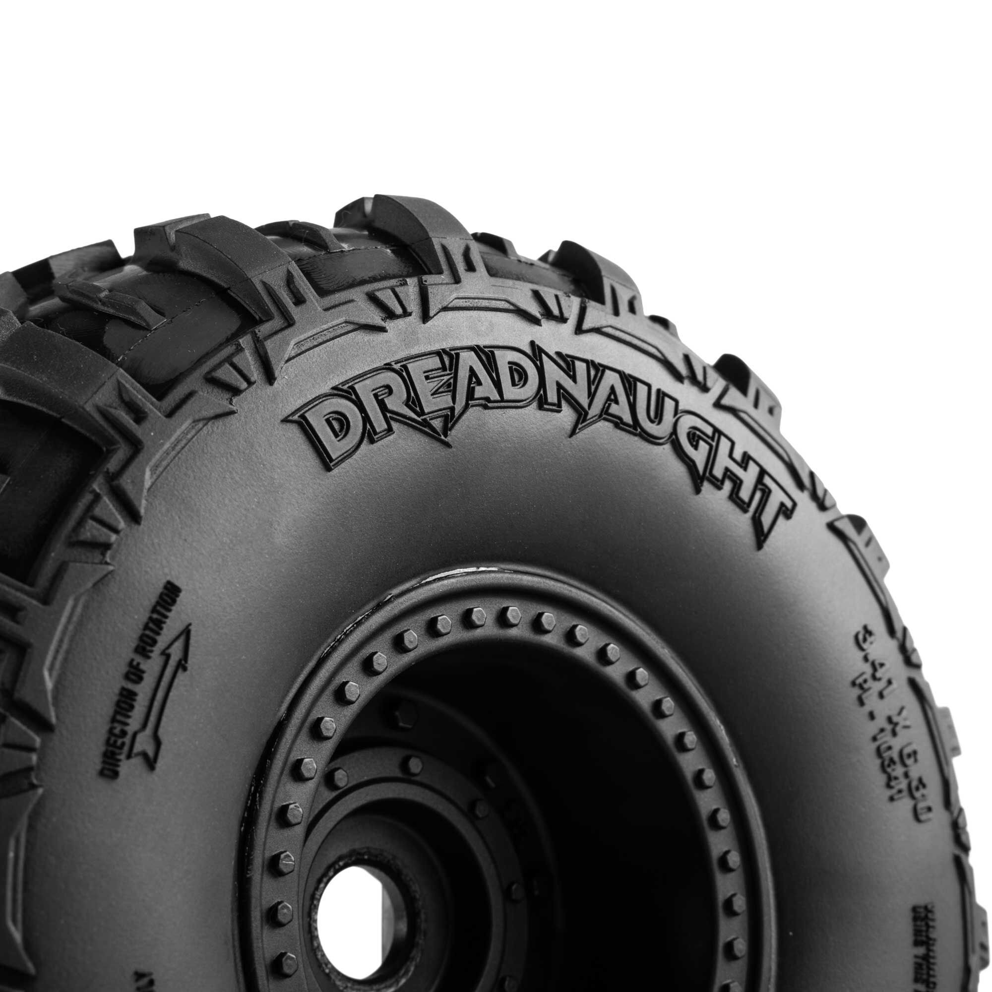 1/8 Dreadnaught Front/Rear Tire MTD QUAKE 4S Wheel (2): QUAK-9