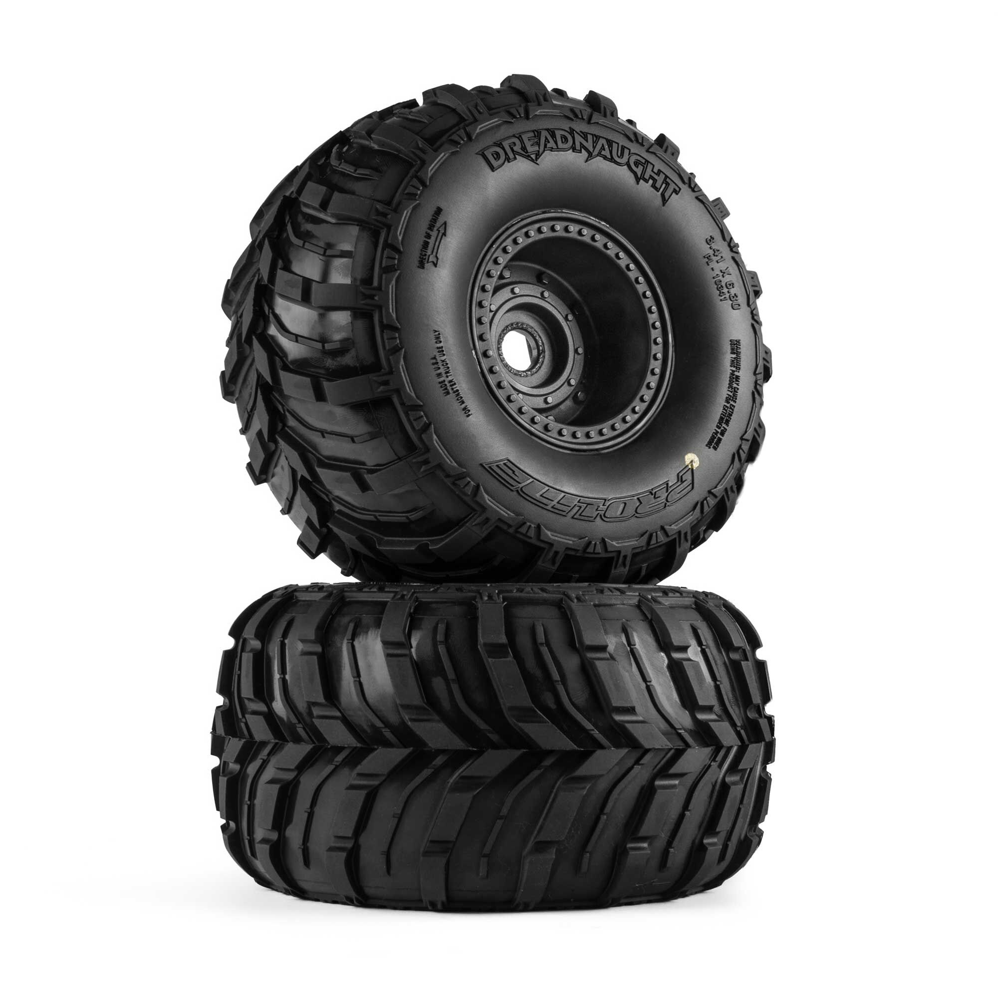 1/8 Dreadnaught Front/Rear Tire MTD QUAKE 4S Wheel (2): QUAK-12