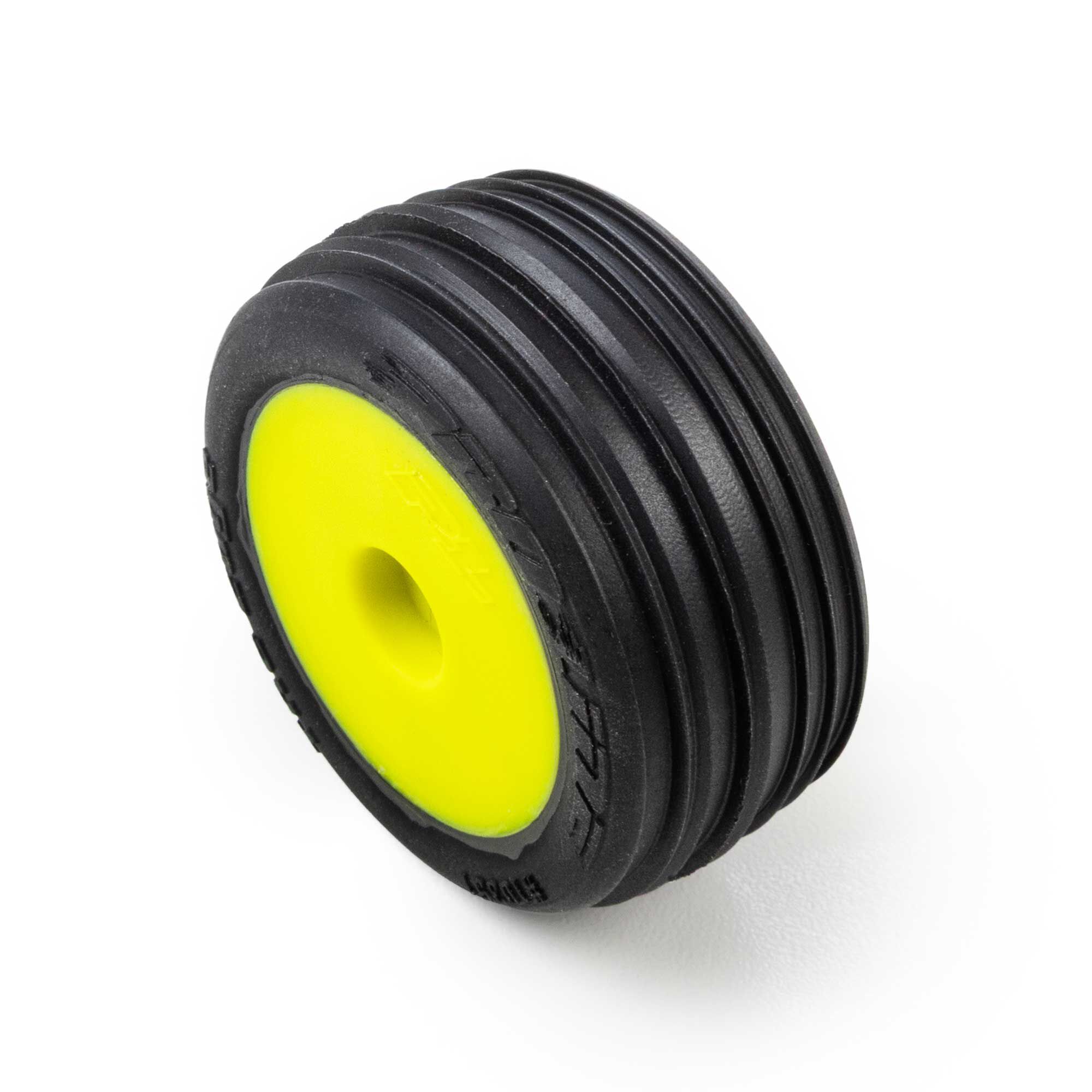 Edge Front / Step Pin Rear Tires Mounted 7mm Yellow (4): Los-4