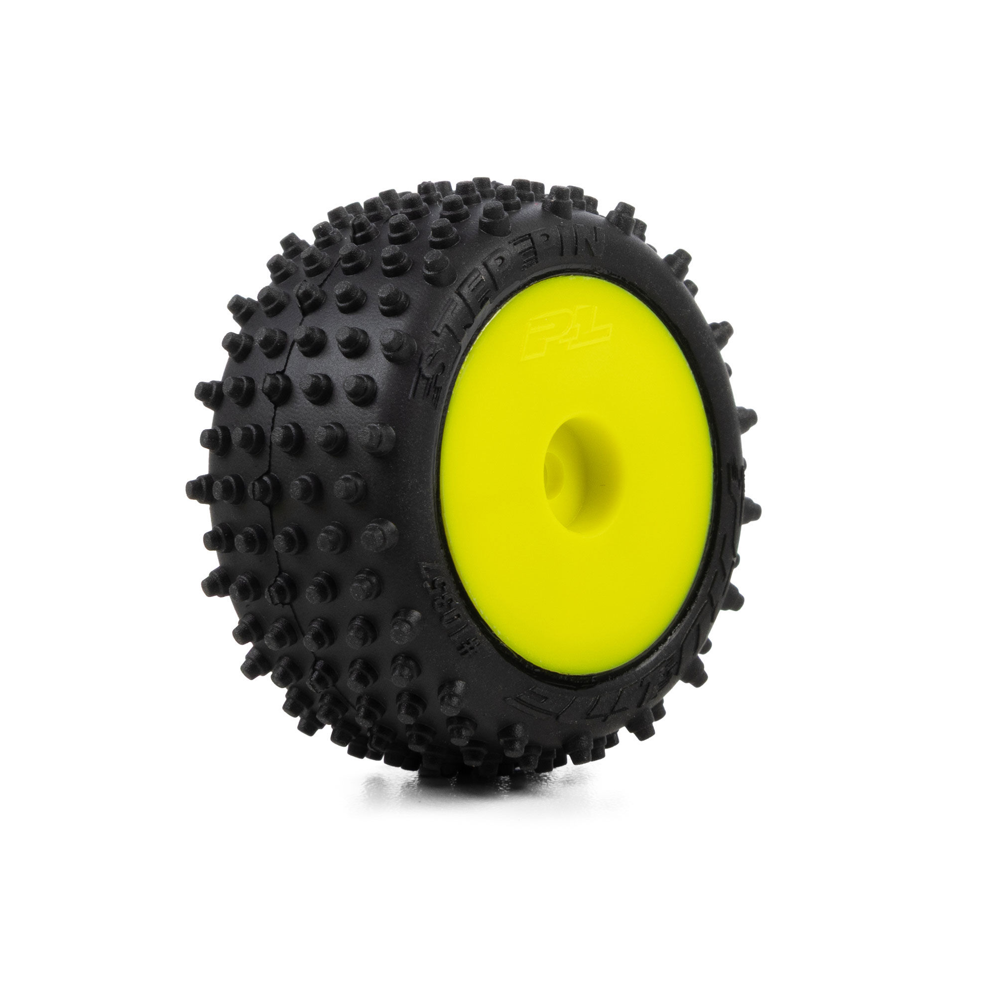 Edge Front / Step Pin Rear Tires Mounted 7mm Yellow (4): Los-10