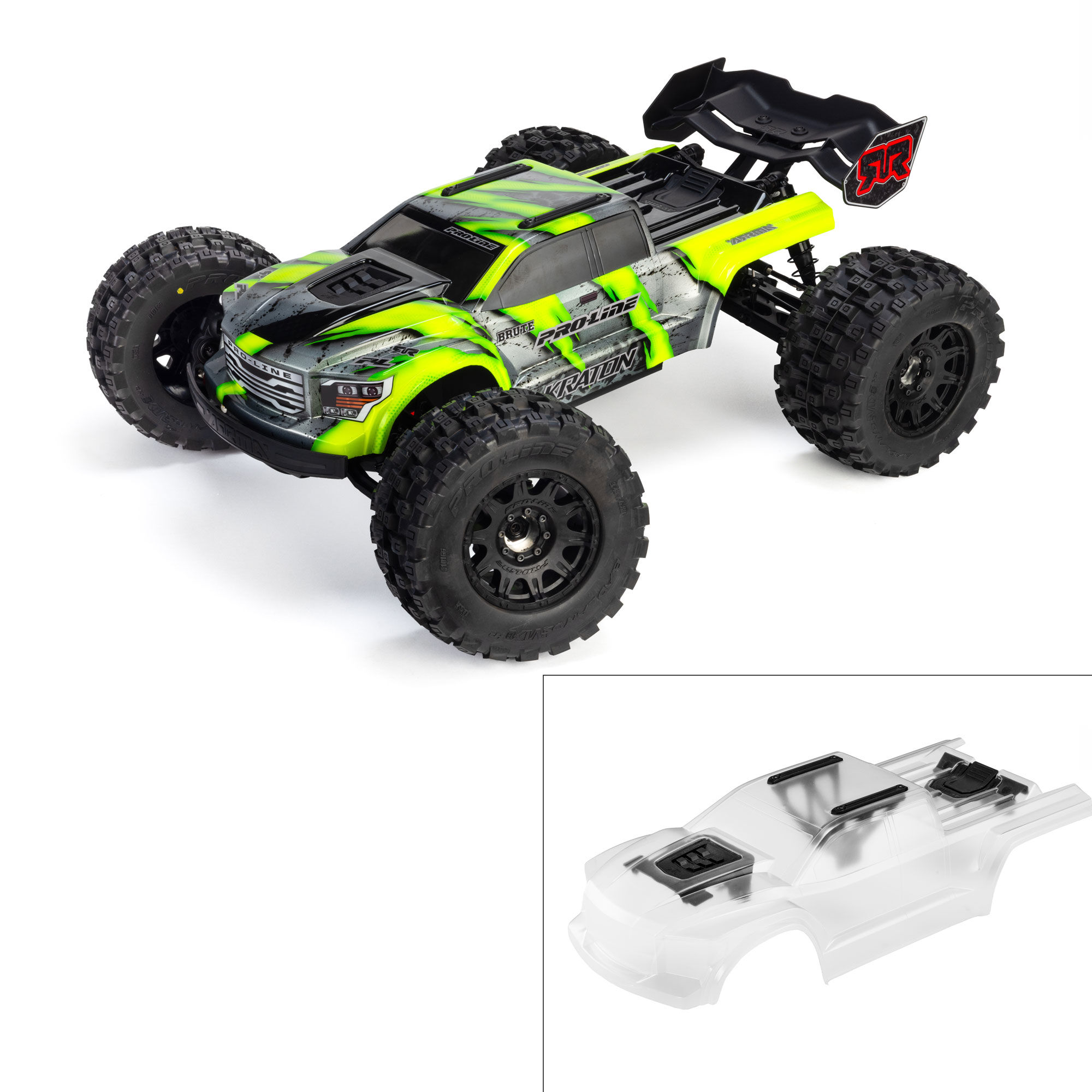 1/8 Brute Clipless Clear Body: ARRMA KRATON 6S