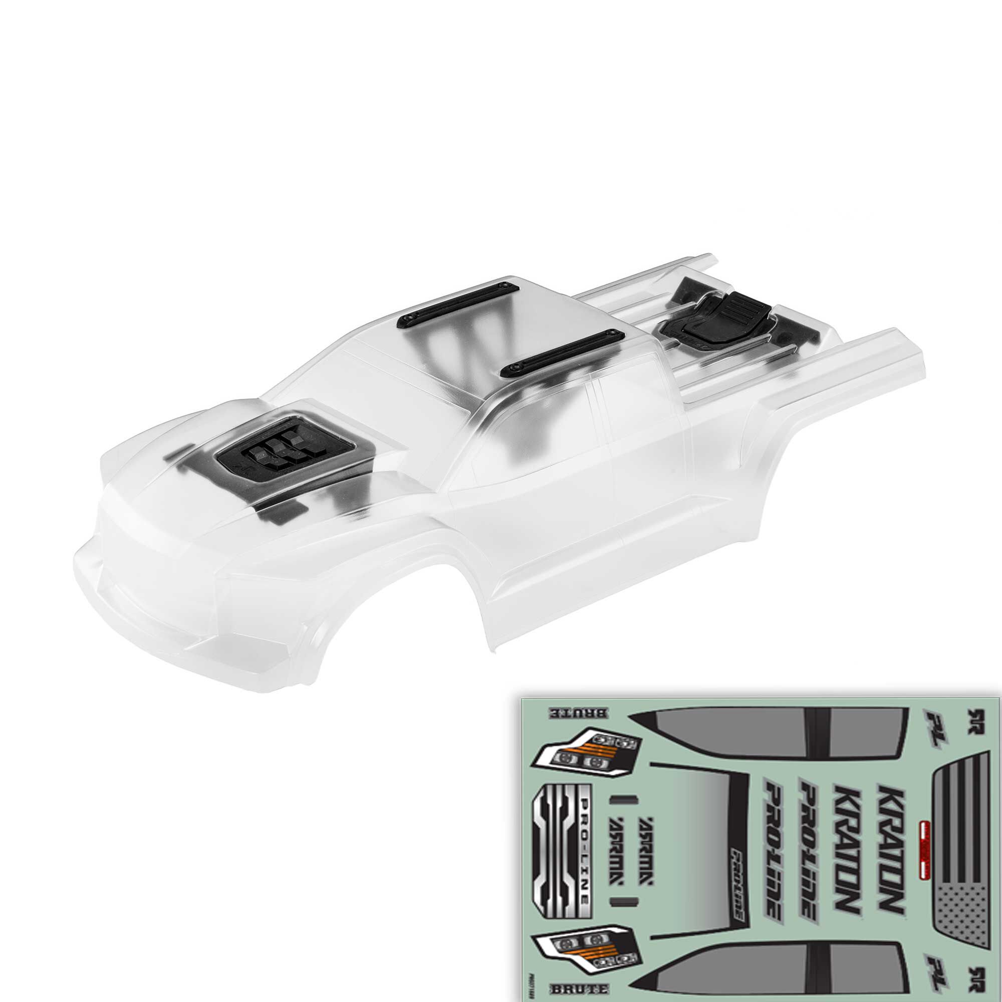 1/8 Brute Clipless Clear Body: ARRMA KRATON 6S-9