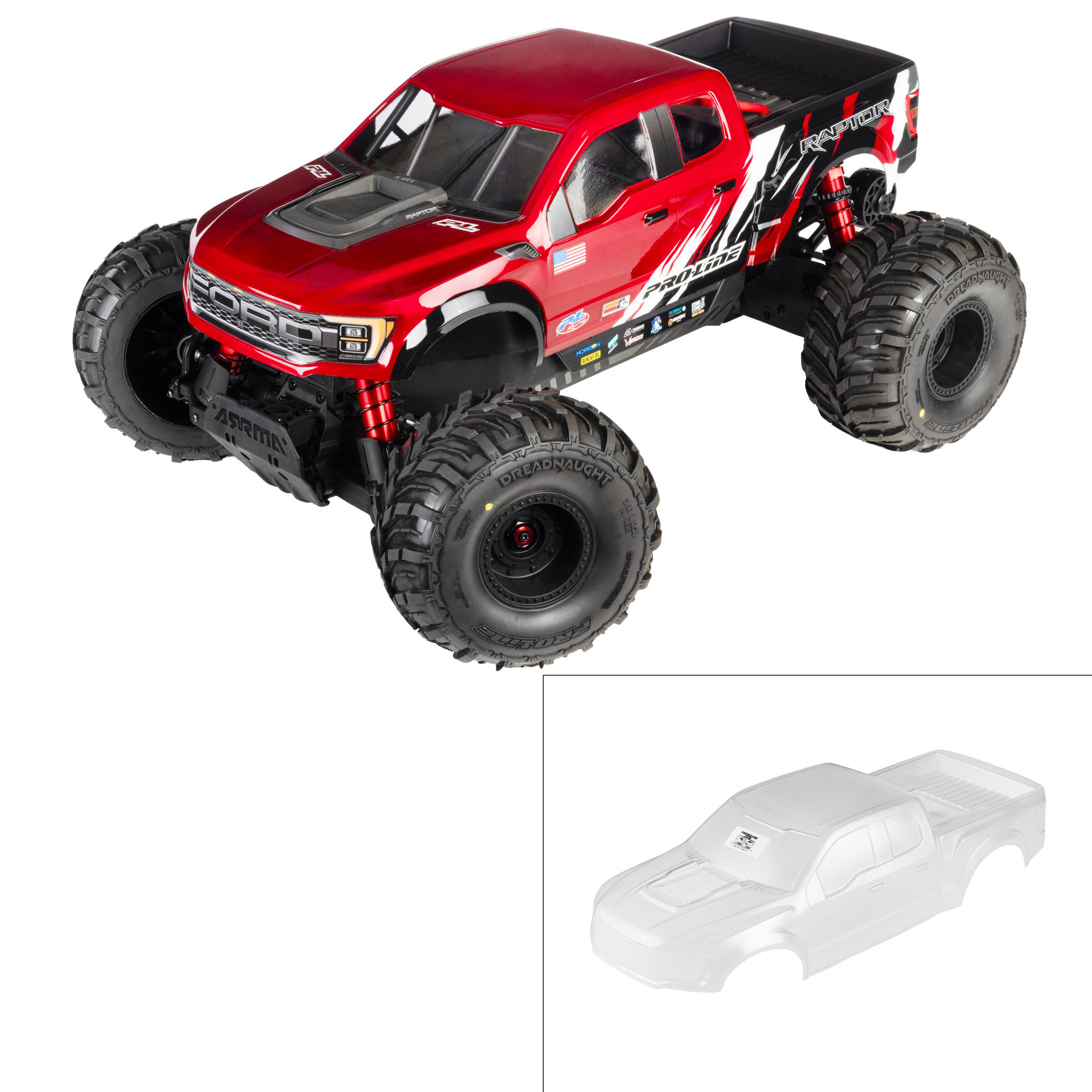 1/8 Pre-Cut 2022 Ford Raptor Clear Body: ARRMA QUAKE 4S