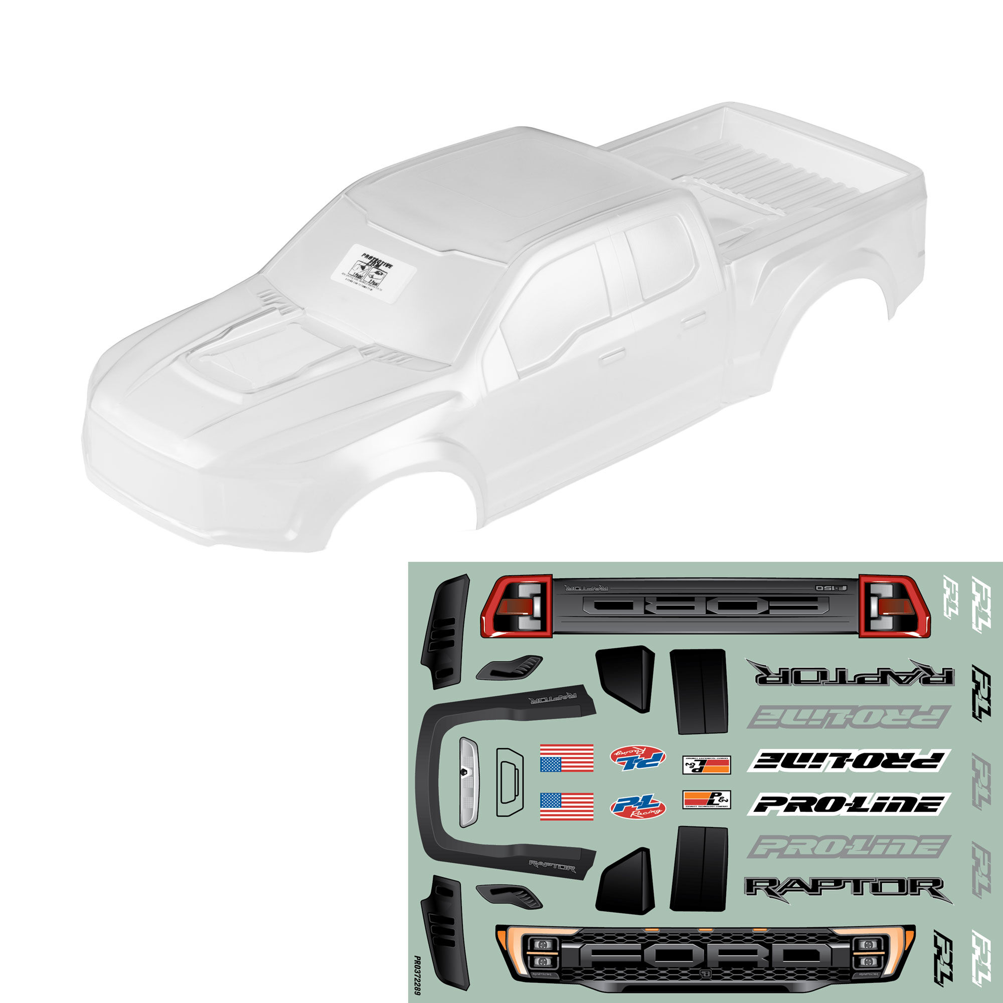 1/8 Pre-Cut 2022 Ford Raptor Clear Body: ARRMA QUAKE 4S-9