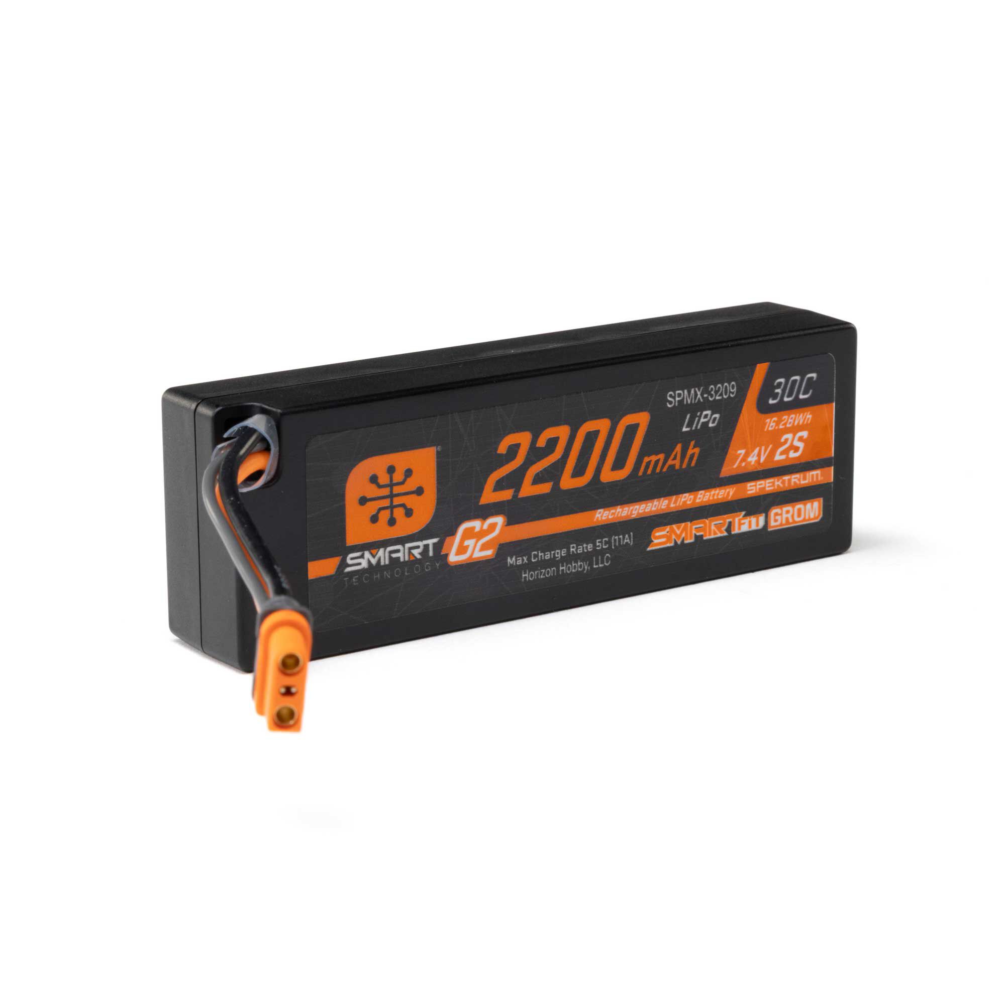 7.4V 2200mAh 2S 30C Smart G2 LiPo Battery: IC2 SmartFit Case-2