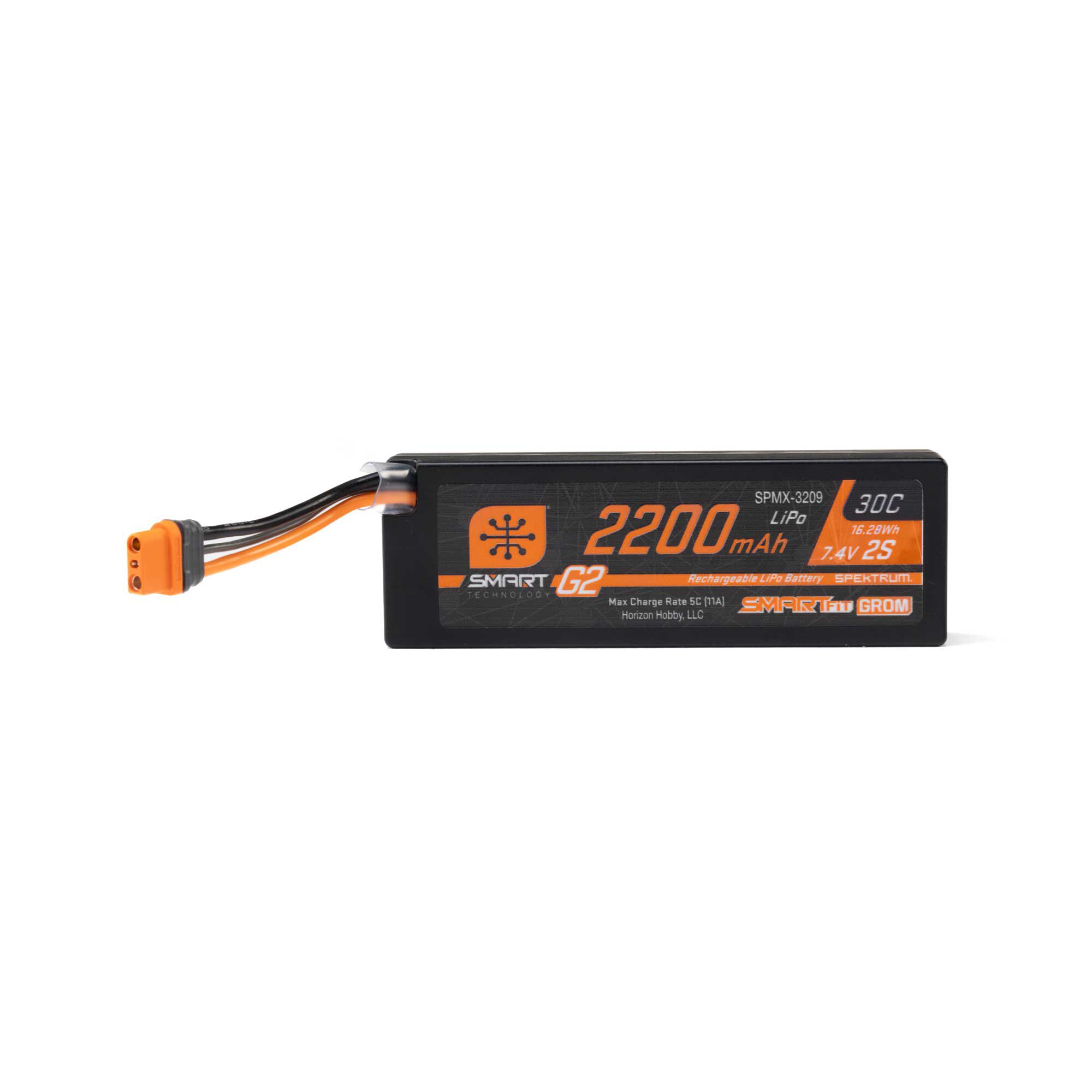 7.4V 2200mAh 2S 30C Smart G2 LiPo Battery: IC2 SmartFit Case-3