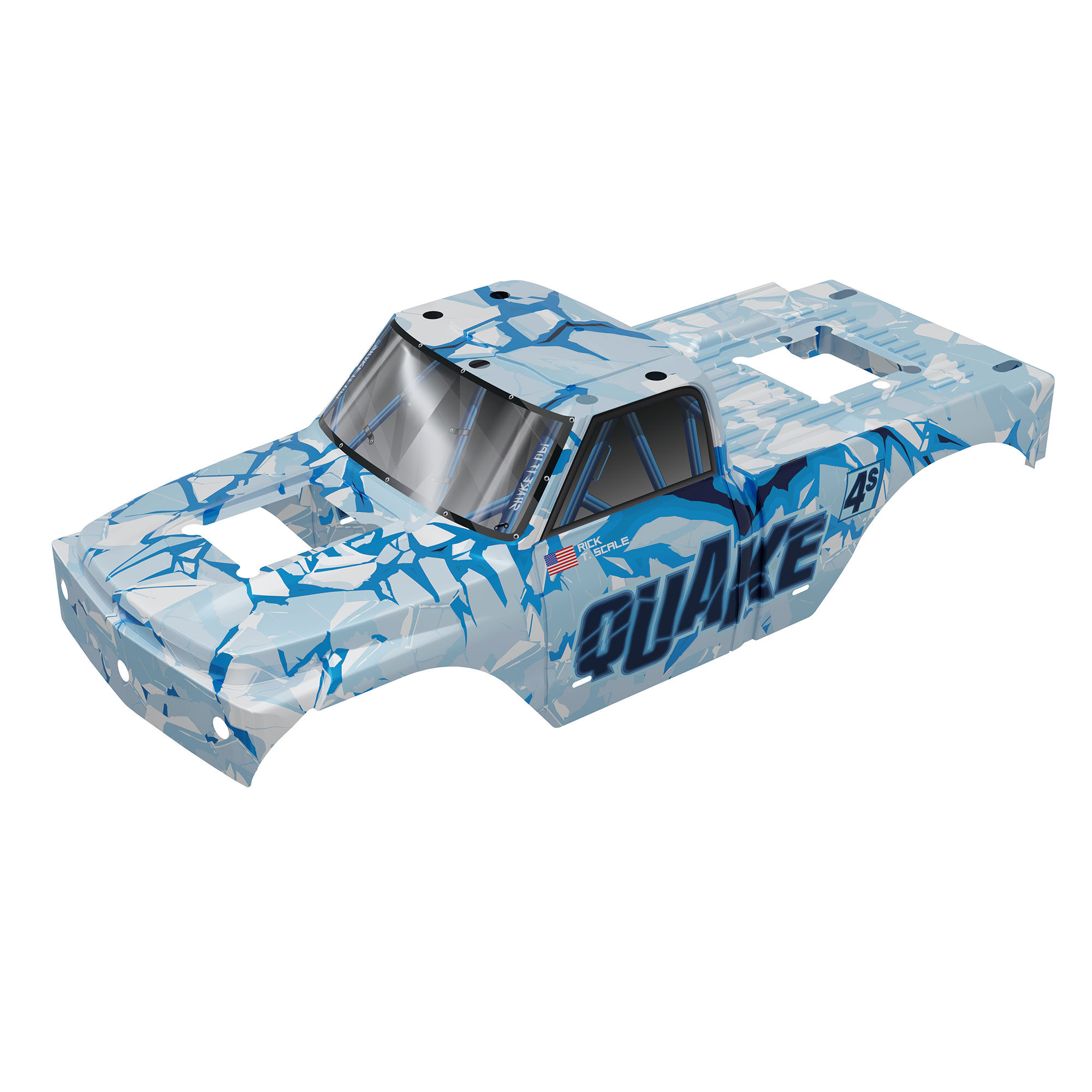 1/8 QUAKE 4S Brushless Clipless Painted Decaled Trimmed Body