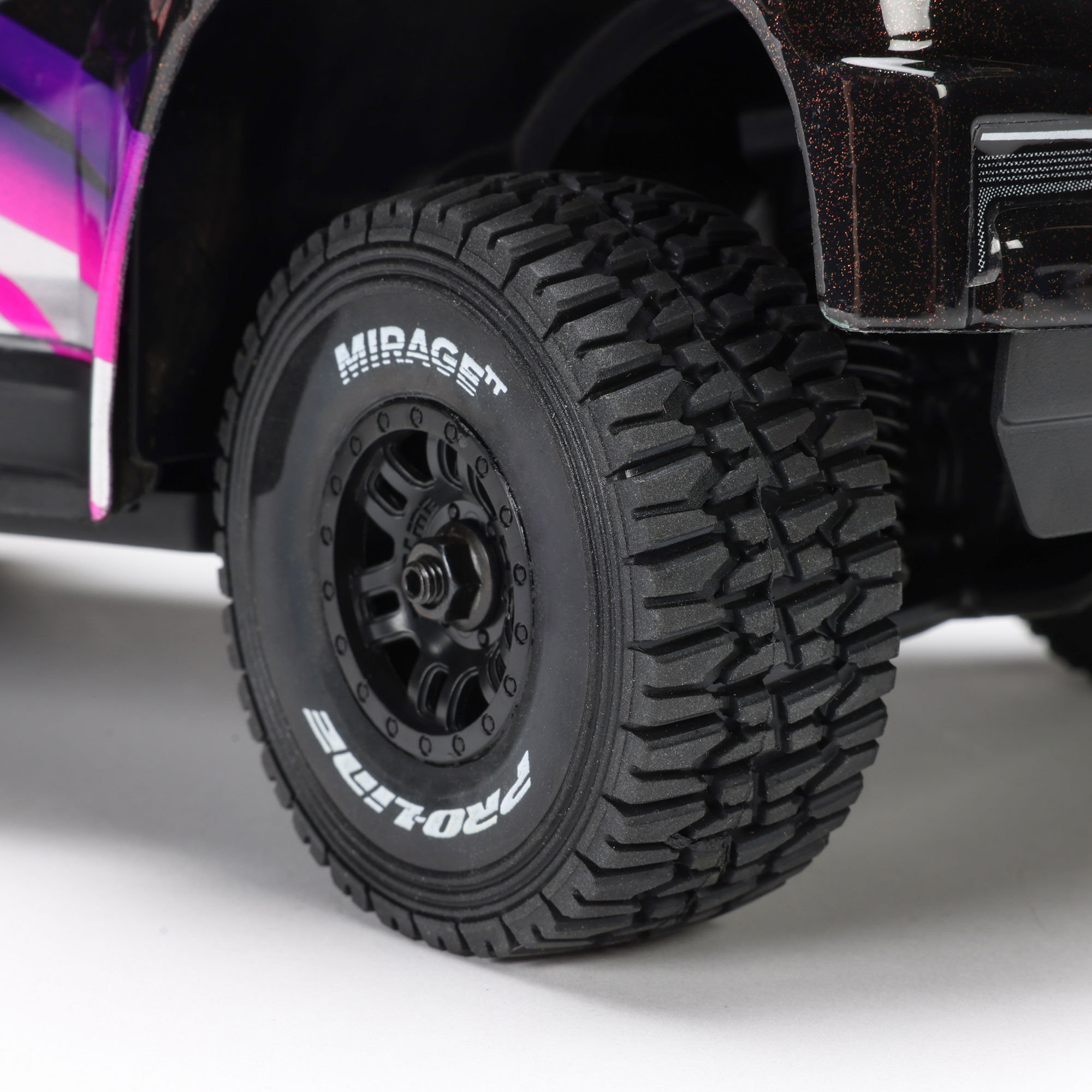 1/16 Mirage TT Front/Rear Tires Mounted Black Split Six Whee-8