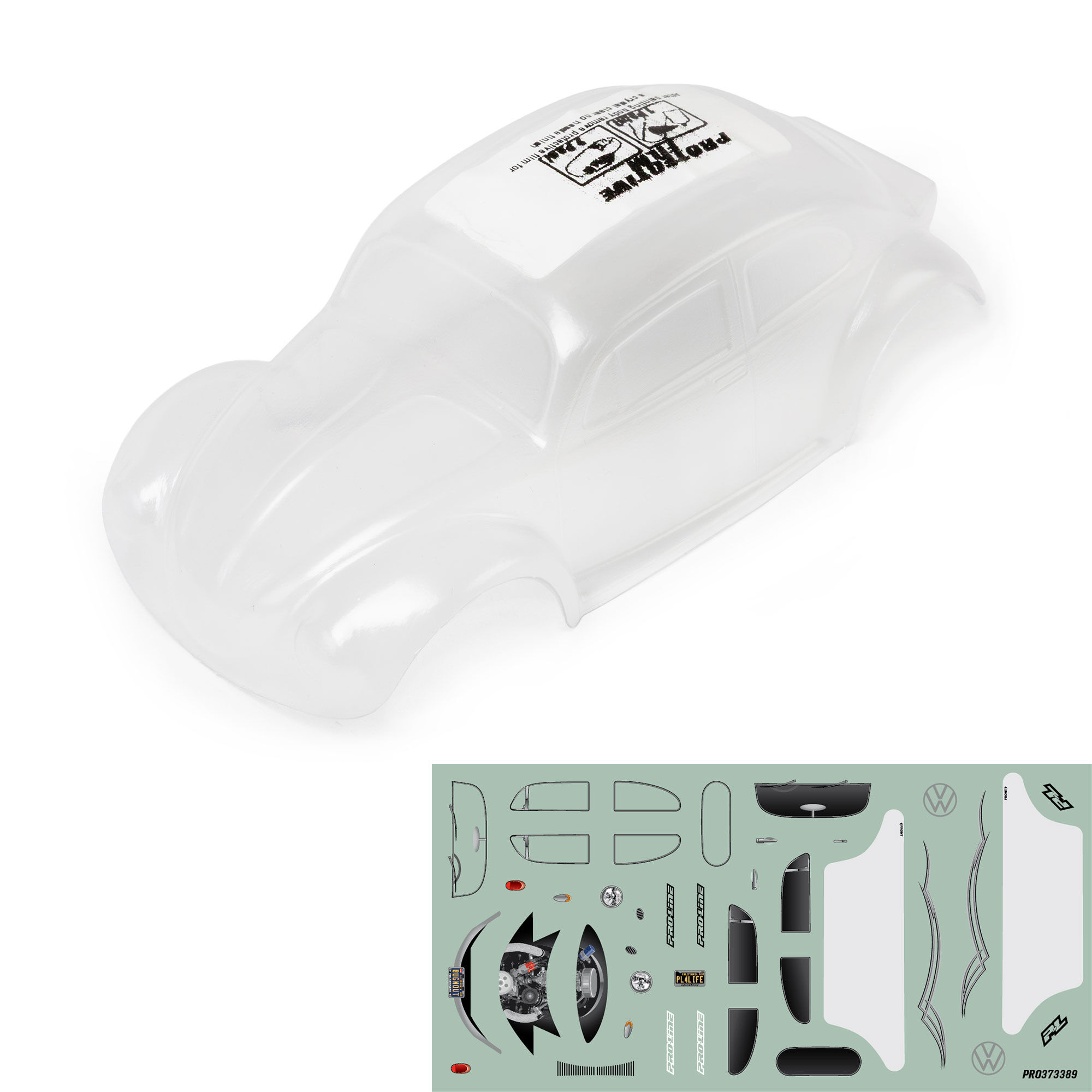 1/30 Pre-Cut Volkswagen Bug Body, Clear: Axial SCX30-9
