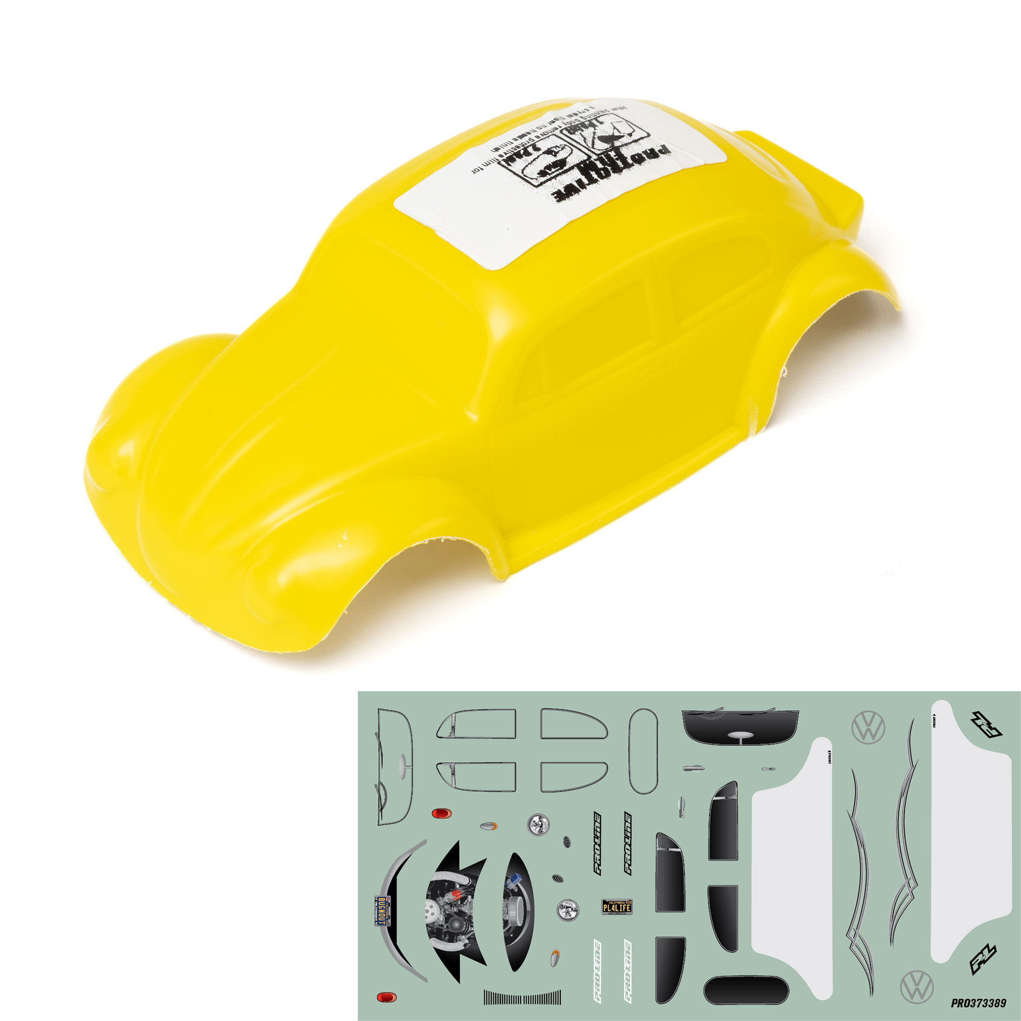 1/30 Pre-Cut Volkswagen Bug Body, Yellow: Axial SCX30-10