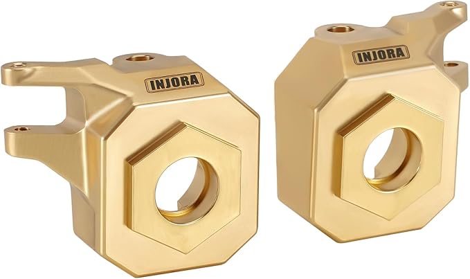 INJORA Black Brass Steering Knuckle for 1/10 RC Crawler SCX10 III AR45 Straight Axle Upgrade