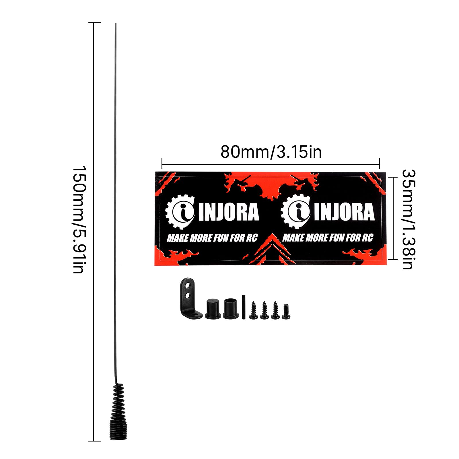 15cm Metal Antenna With Flags For 1/18 1/24 RC Crawler