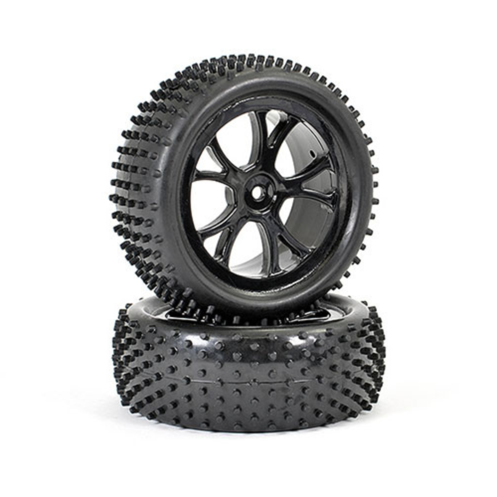 FTX Front Buggy Wheel and Tyre Set Black - Vantage
