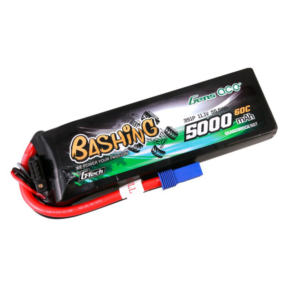 Gens Ace Li-Po Car G-Tech 3S 11.1V 5000mAh 60C Bashing with EC5