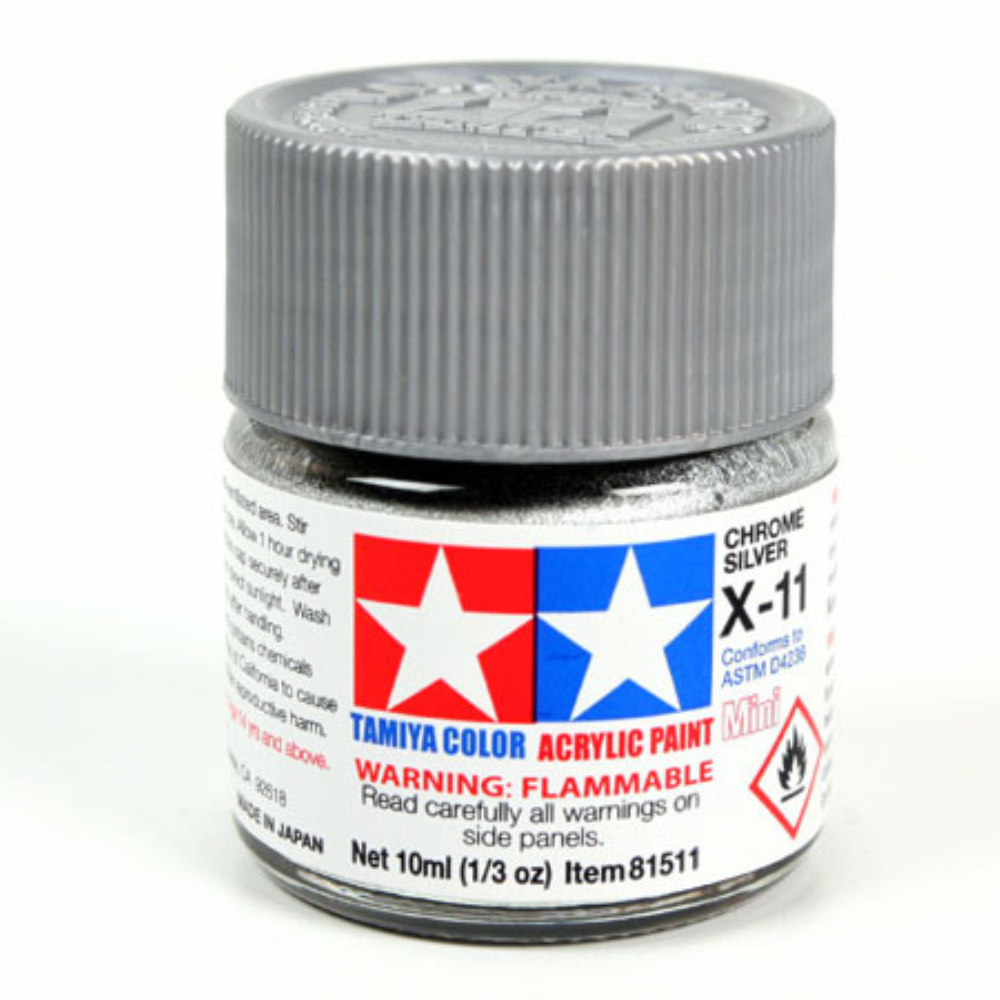 Tamiya X-11 Chrome Silver Mini Acrylic Paint - 10ml