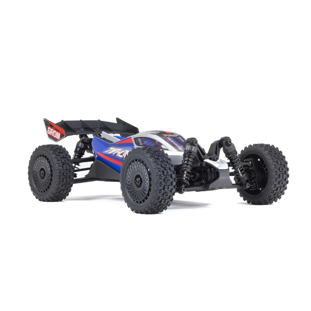 Arrma 1/18 TYPHON GROM MEGA 380 Brushed 4x4 Buggy RTR - Blue/Silver