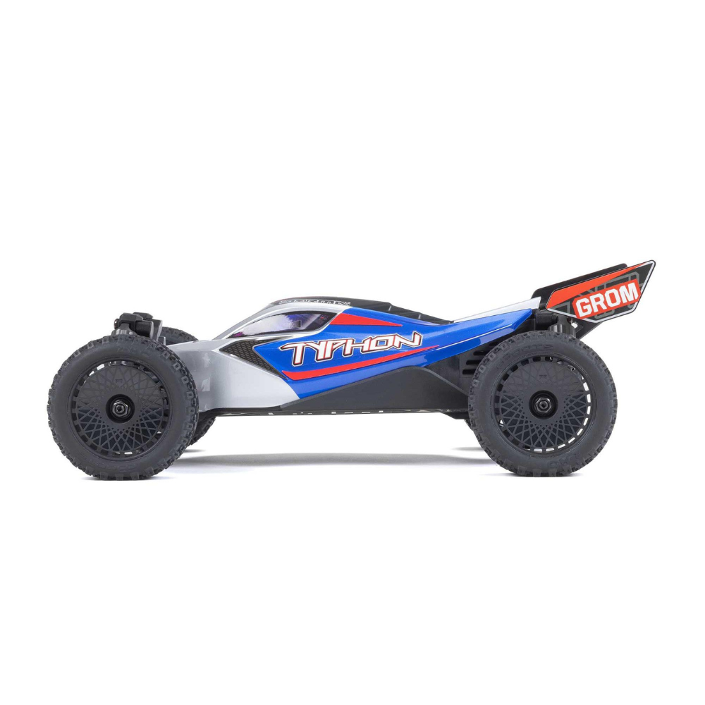 Arrma 1/18 TYPHON GROM MEGA 380 Brushed 4x4 Buggy RTR - Blue/Silver-2