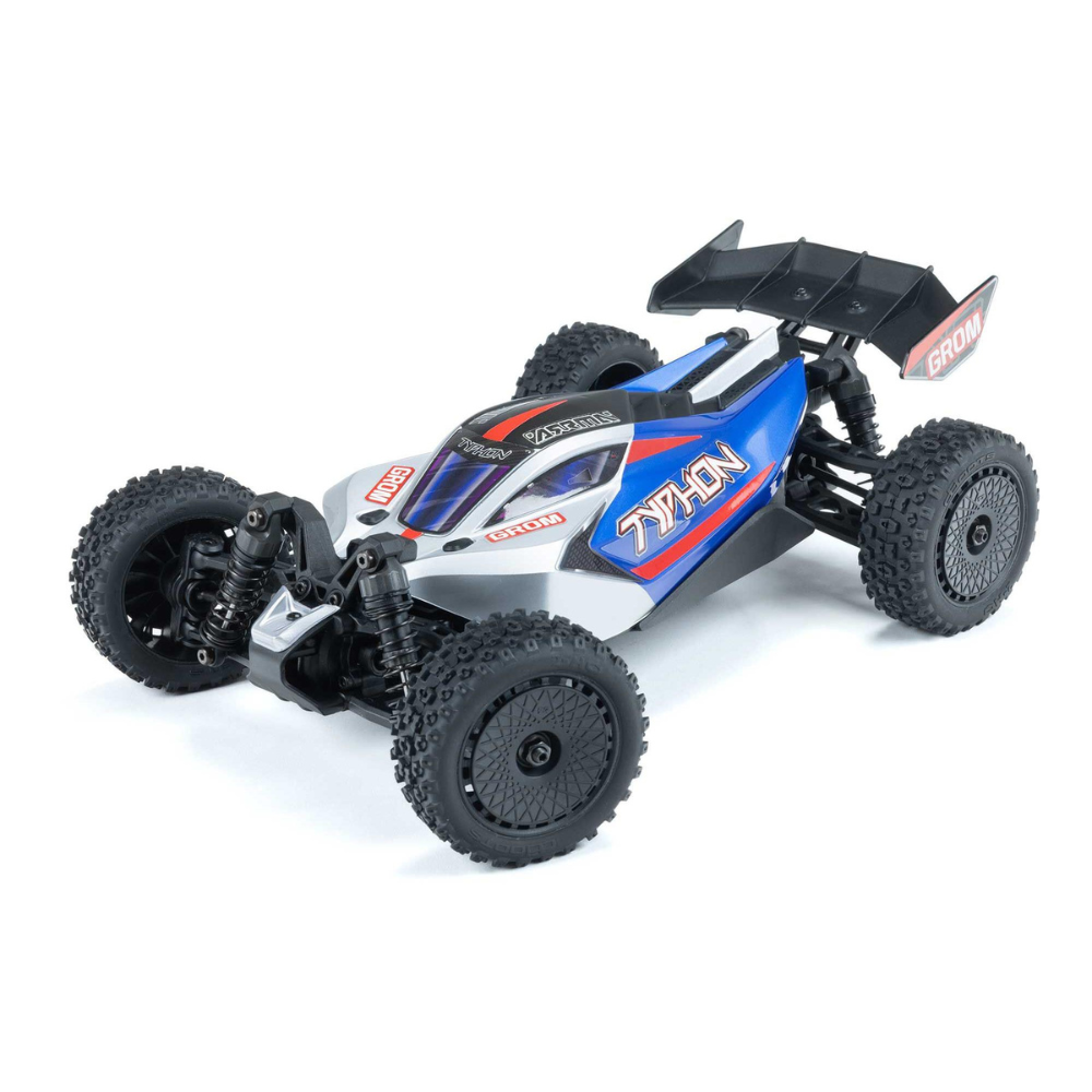 Arrma 1/18 TYPHON GROM MEGA 380 Brushed 4x4 Buggy RTR - Blue/Silver-3