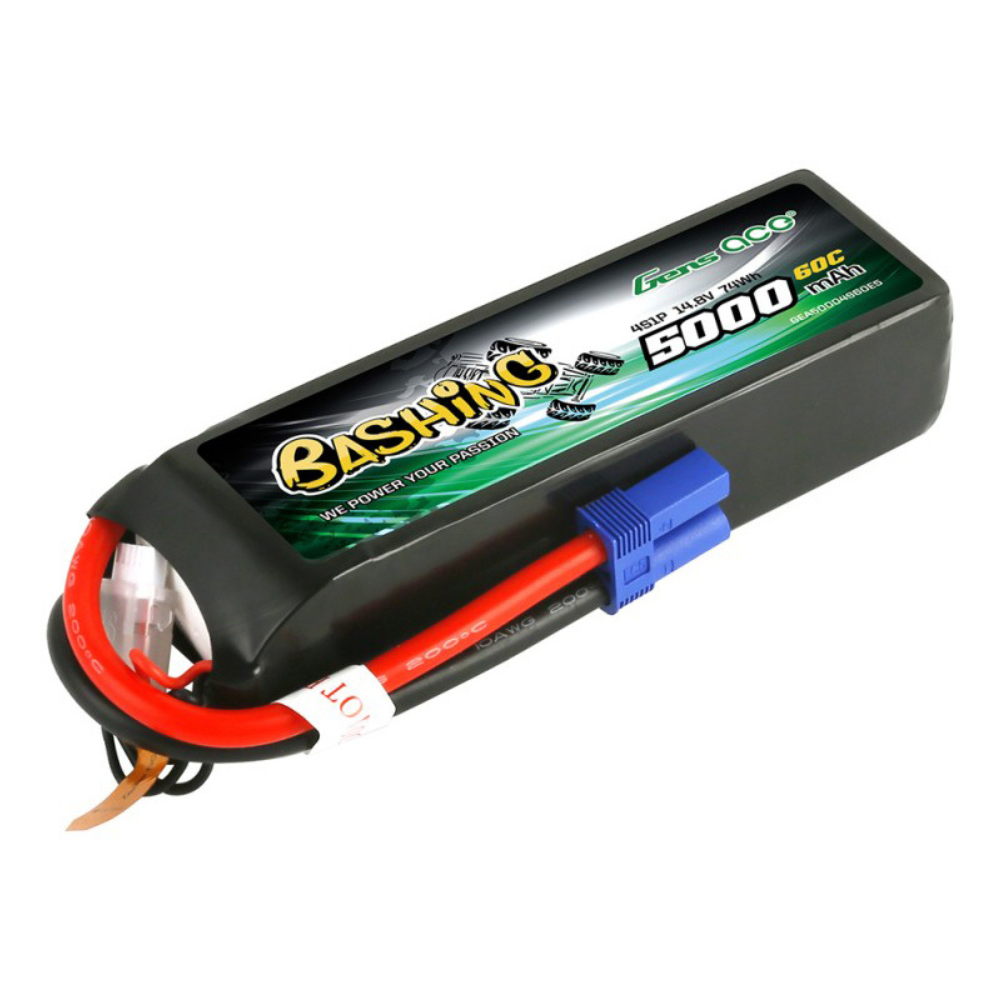 Gens Ace LiPo Car 4S 14.8V 5000mAh 60C with EC5-2