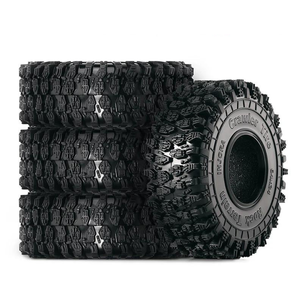 INJORA 1.0" 64*24mm S5 Super Soft Sticky Rock Crawling Tires For 1/18 1/24 RC Crawlers (4) (T1011)-4