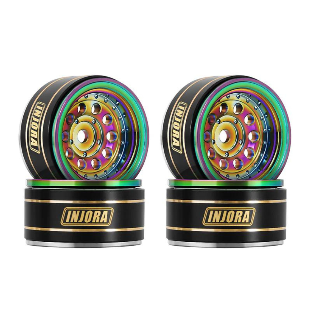 injora-1-0-39g-pcs-brass-beadlock-wheels-negative-offset-2-65mm-for-1-24-1-18-rc-crawlers-w1008-rainbow