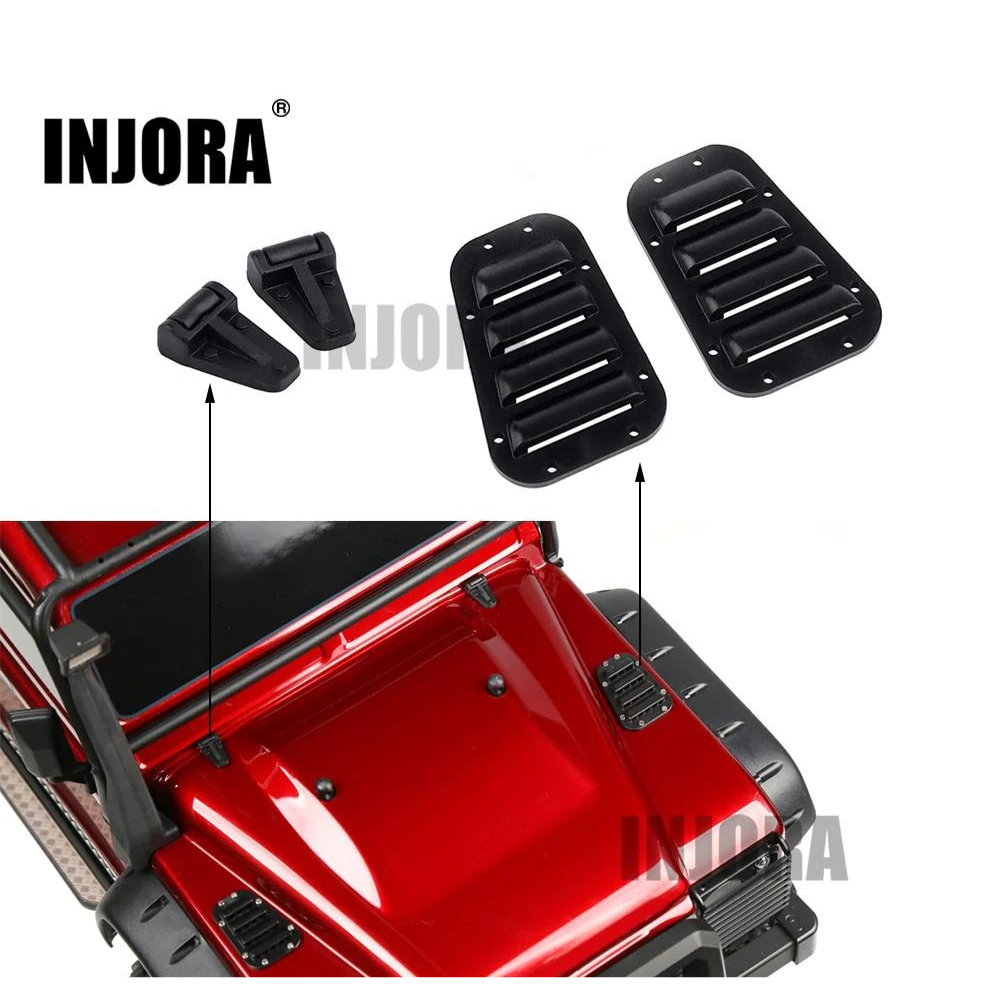 injora-1set-black-plastic-intake-grille-cover-and-engine-cover-hinge-for-traxxas-trx-4