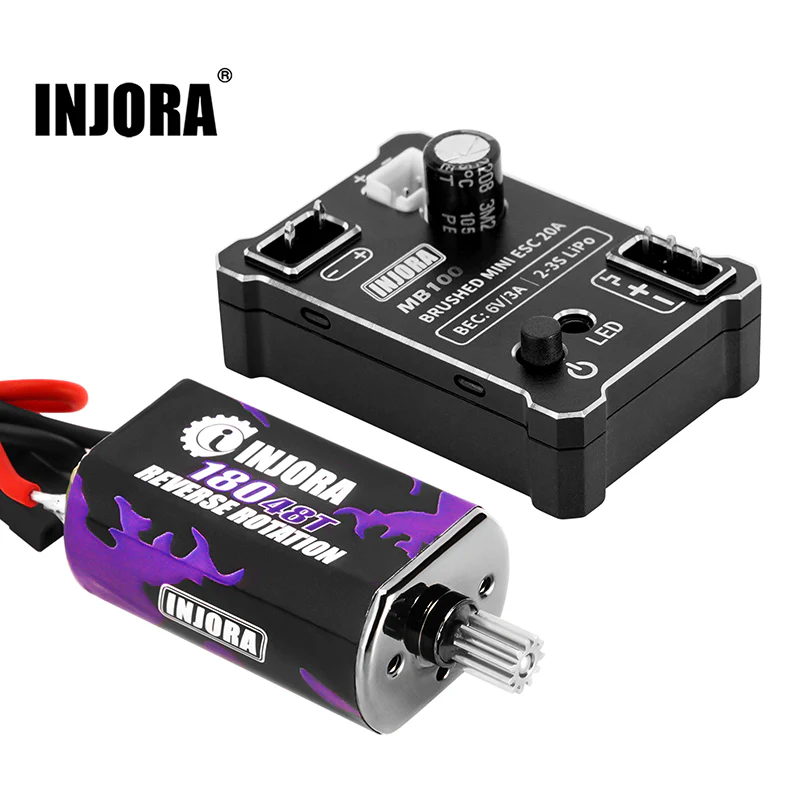 INJORA MB100 20A Brushed Mini ESC with 180 pro Motor for 1/18 TRX4M