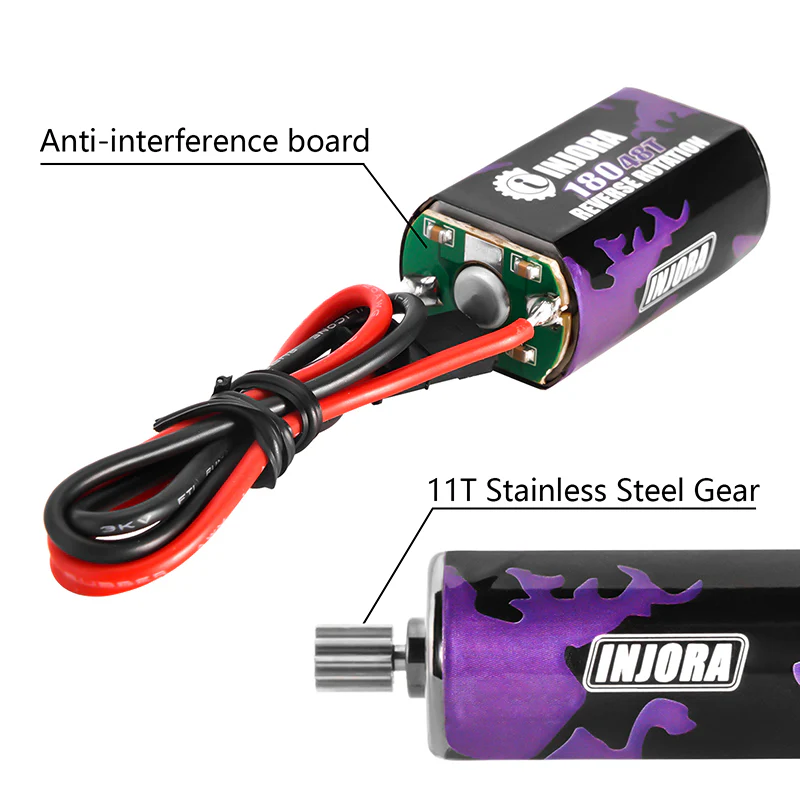 INJORA 180 PRO Brushed 48T Purple Motor with Steel Pinion for 1/18 TRX4M-7