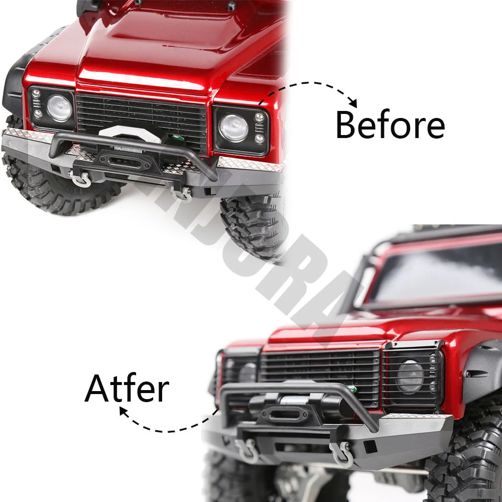 INJORA 2PCS Metal Front Lamp Guards, Headlight Cover Grille for Traxxas TRX-4-6