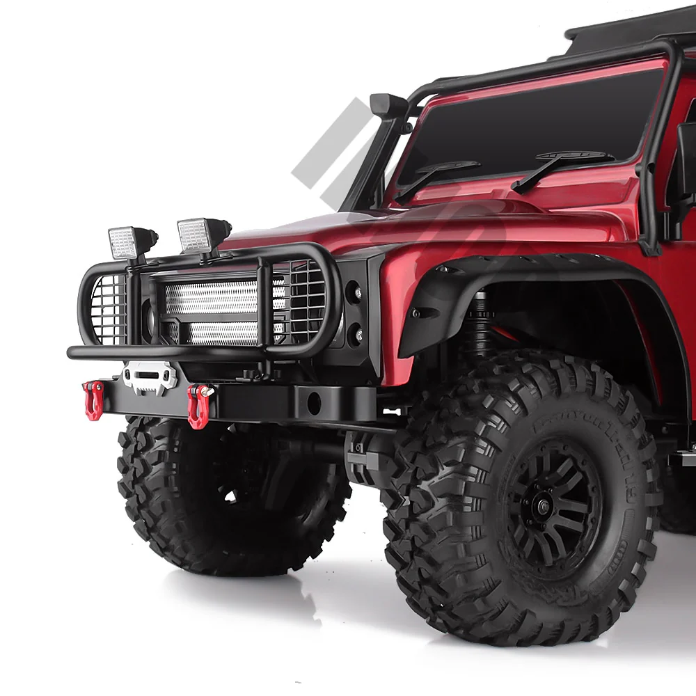 INJORA Metal Front Camel Trophy Bumper with Light for Traxxas TRX-4 Defender-5