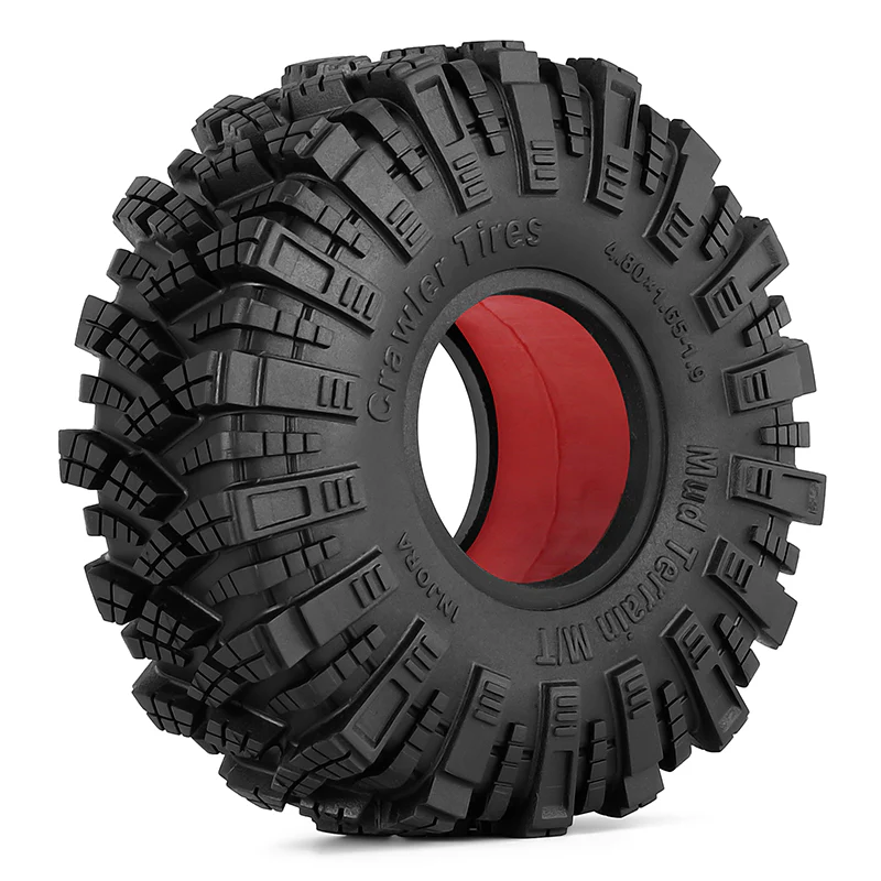 INJORA 4pcs Hard Silicone Rubber Inserts for 118-122mm(4.75" OD) 1.9" Tires Red-3