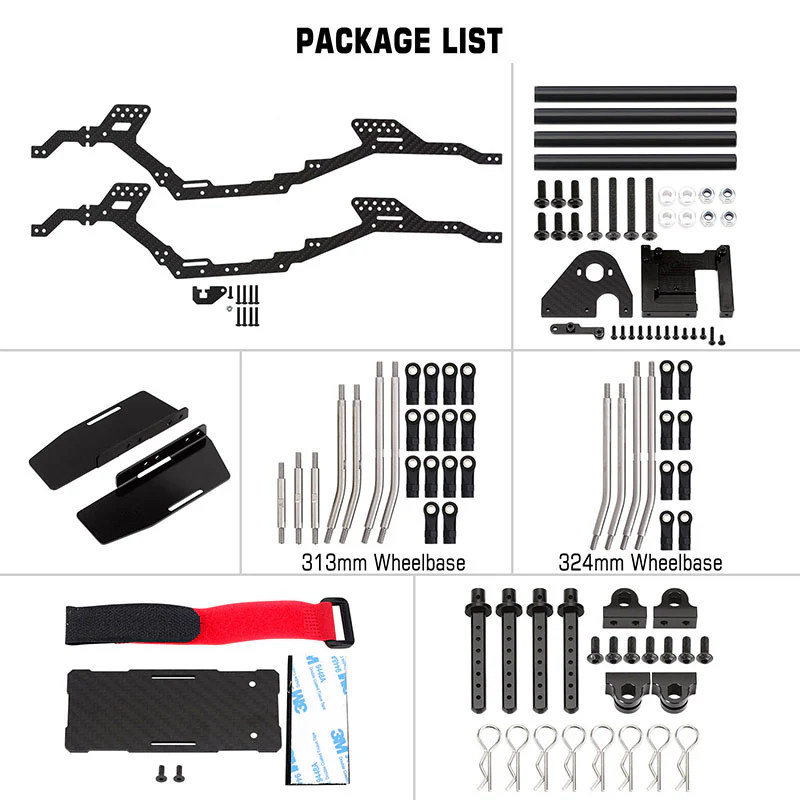 injora-313-324mm-wheelbase-lcg-carbon-fiber-chassis-kit-frame-girder-for-1-10-rc-crawler-trx4