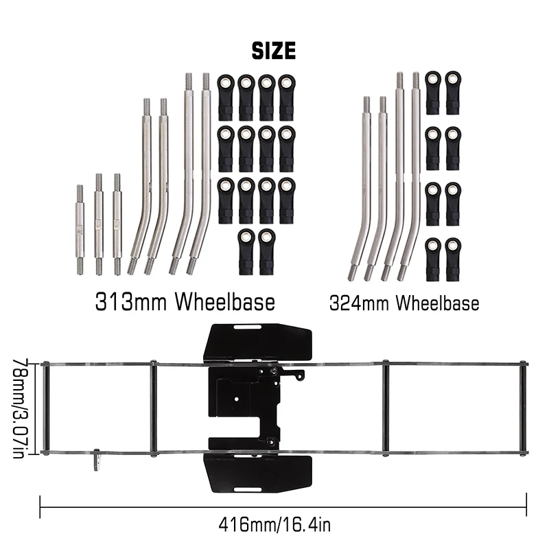 injora-313-324mm-wheelbase-lcg-carbon-fiber-chassis-kit-frame-girder-for-1-10-rc-crawler-trx4