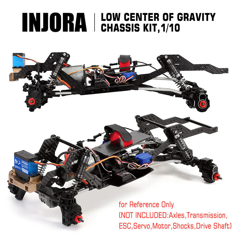 INJORA 313/324mm Wheelbase LCG Carbon Fiber Chassis Kit Frame Girder for 1/10 RC Crawler TRX4-5