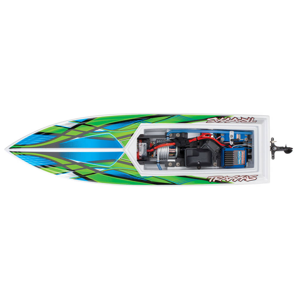Traxxas Blast 1:10 High Performance Race Boat, Green (+ TQ 2-ch, Nautica ESC, Stinger 540, 6-Cell NiMH, DC charger)-4