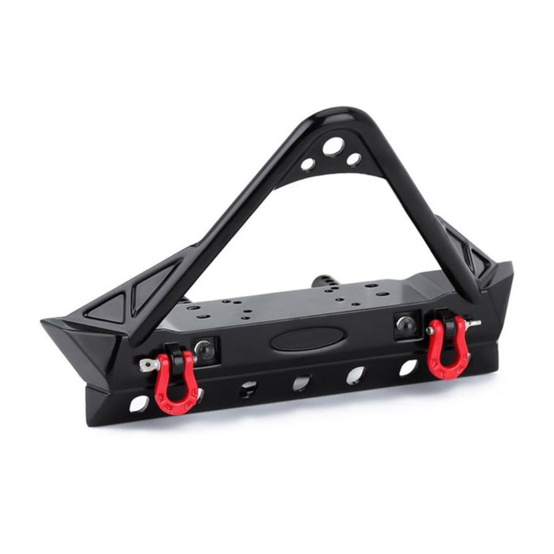 INJORA Black Metal Front Bumper With Lights For TRX4 / SCX10 III
