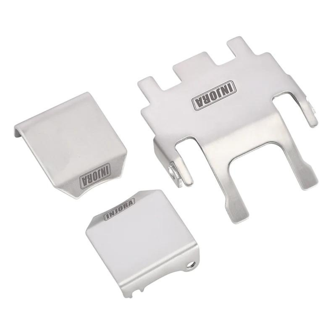 INJORA Stainless Steel Chassis Armour Skid Plate Axle Protector For 1/18 TRX4M (4M-14)