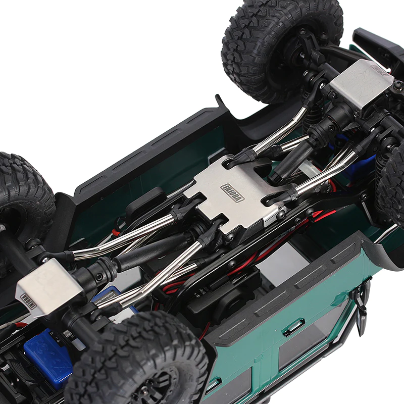 INJORA Stainless Steel Chassis Armour Skid Plate Axle Protector For 1/18 TRX4M (4M-14)-2