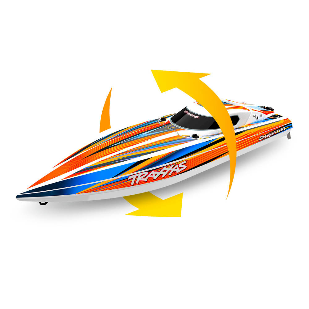 Traxxas Disruptor 4S VXL 1:10 26in Electric Brushless Race Boat with Rapid Right, Pink (+ TQ 2-ch, VXL-4s marine, Velineon 540XL)-9