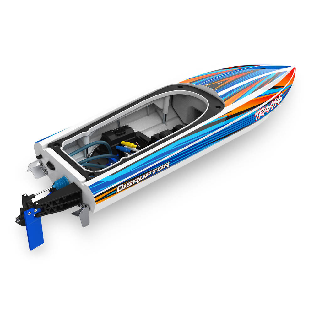 Traxxas Disruptor 4S VXL 1:10 26in Electric Brushless Race Boat with Rapid Right, Blue (+ TQ 2-ch, VXL-4s marine, Velineon 540XL)-10