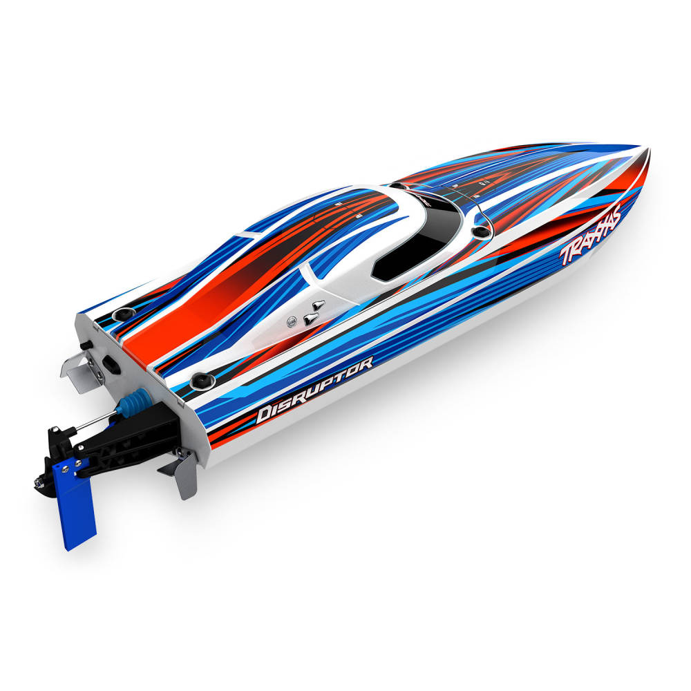 Traxxas Disruptor 4S VXL 1:10 26in Electric Brushless Race Boat with Rapid Right, Blue (+ TQ 2-ch, VXL-4s marine, Velineon 540XL)-11