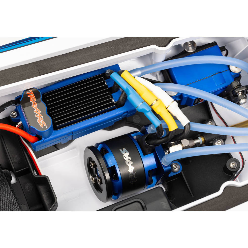 Traxxas Disruptor 4S VXL 1:10 26in Electric Brushless Race Boat with Rapid Right, Blue (+ TQ 2-ch, VXL-4s marine, Velineon 540XL)-19