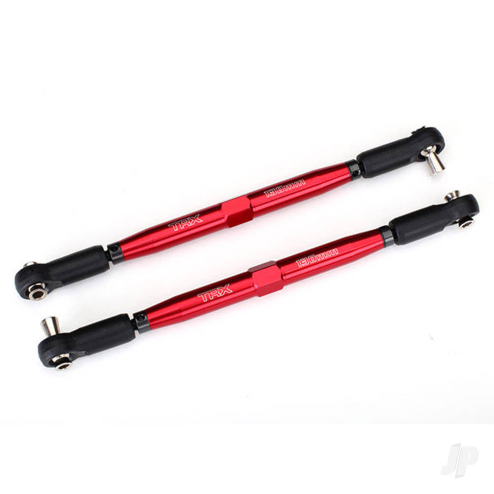 traxxas-toe-links-x-maxx-tubes-red-anodised-7075-t6-aluminium-stronger-than-titanium-157mm-2-pcs-rod-ends-assembled-with-steel-hollow-balls-4-pcs-aluminium-wrench-10mm-1pc