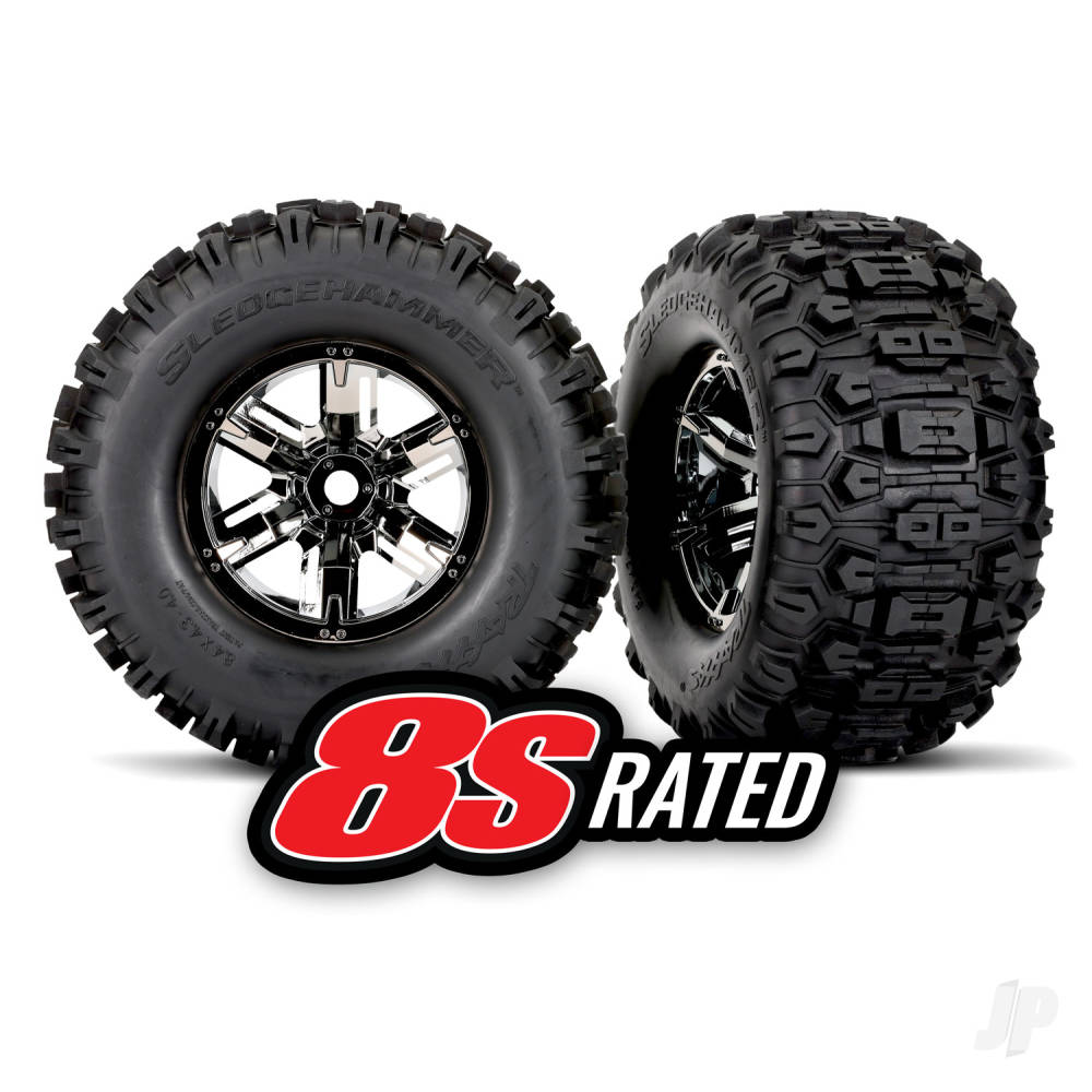 traxxas-sledgehammer-tyres-on-black-chrome-wheels-for-x-maxx-2